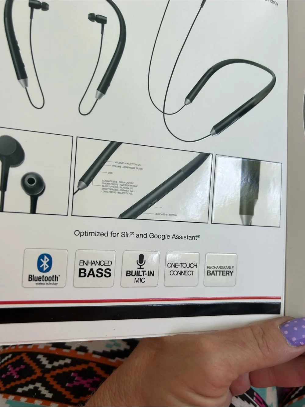 Black Wireless Neckband Headset - Bluetooth